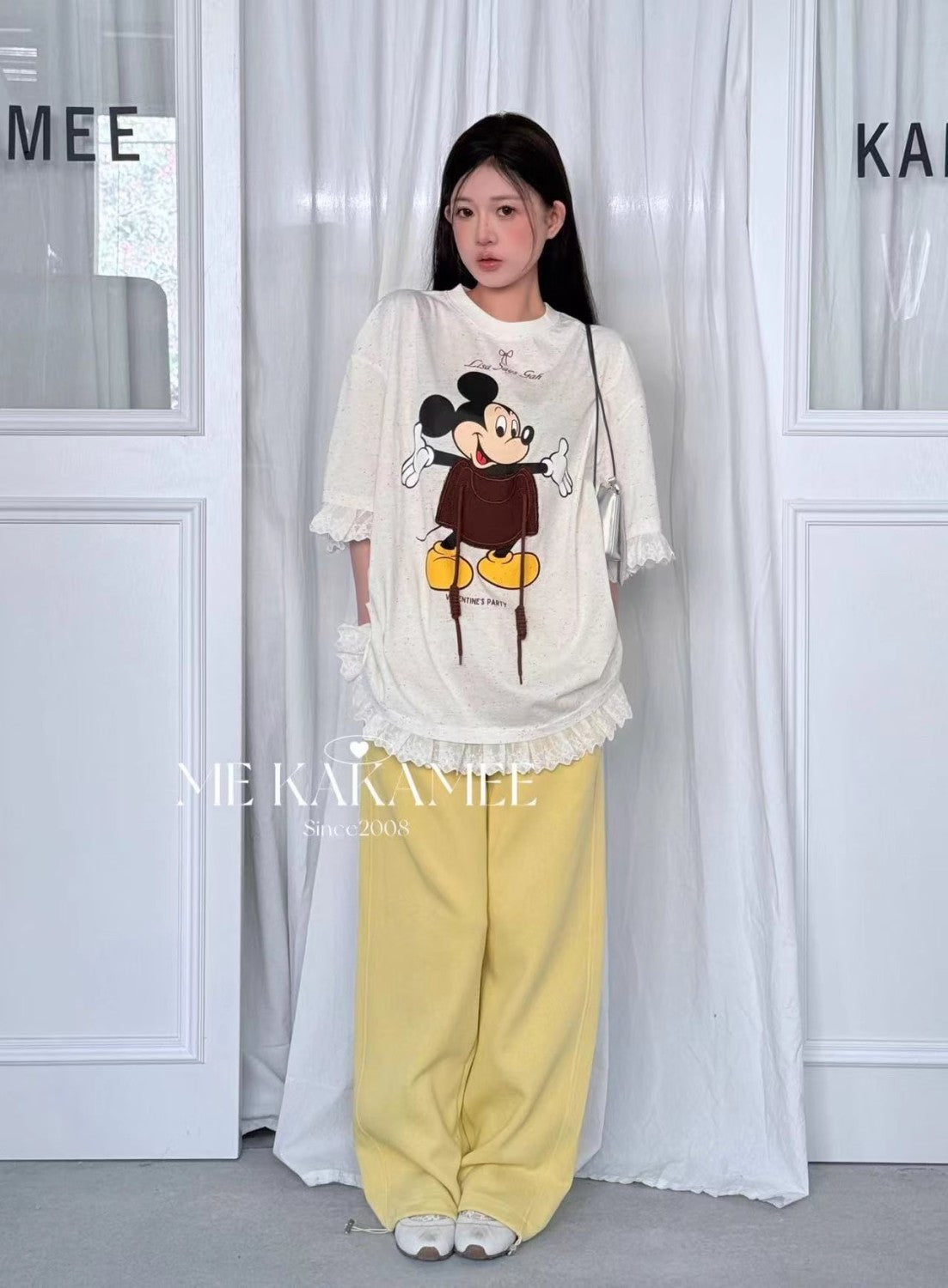 【Tops】キャラクターレースTシャツ T01354