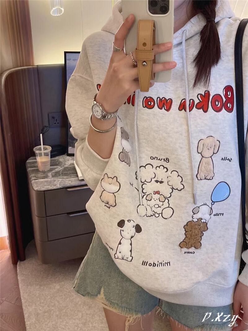 【tops】プリントフーディーK0107