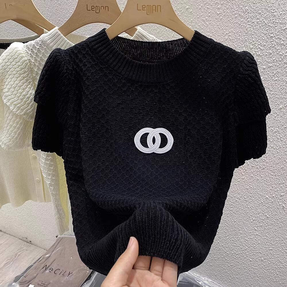 【tops】半袖ニットトップス M21874