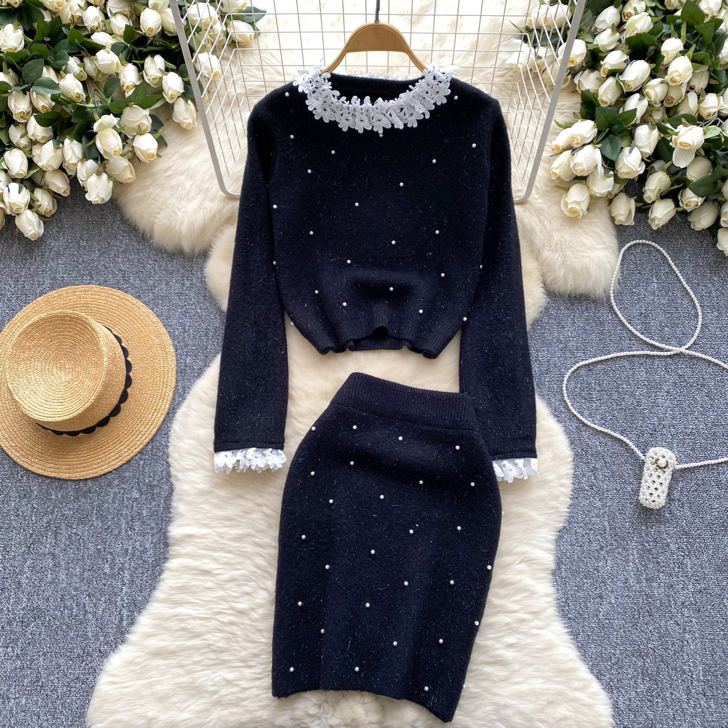 【Set】可愛いニット2点セット W14111