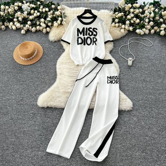 【Set】レタープリントニット2点セット T01506