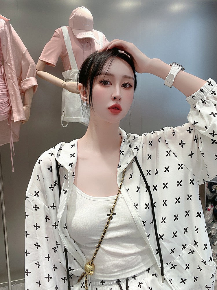 【Set】新入荷~シャツ+キャミソール+パンツ3点セット W11844