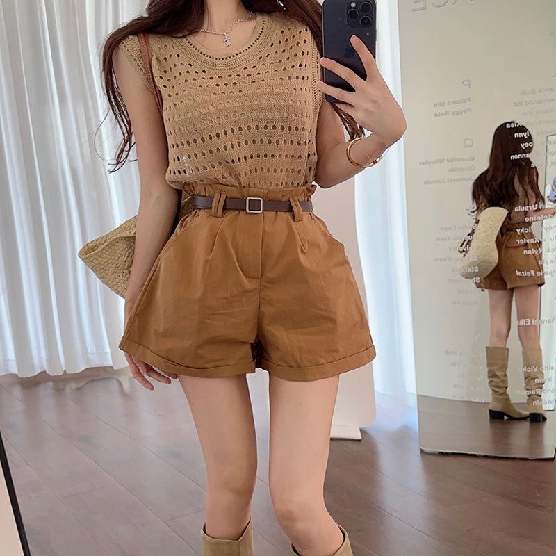 【Set】タンクトップ+ショートパンツセット W11821