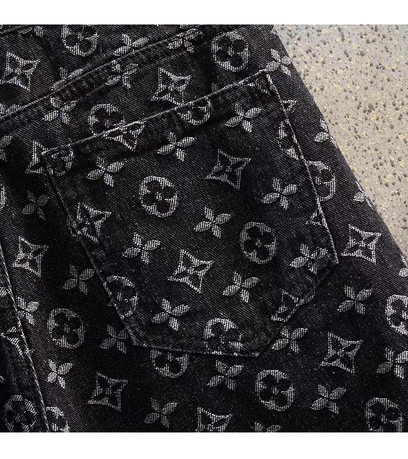 【Bottoms】新入荷~プリントデニムショートパンツ W9918