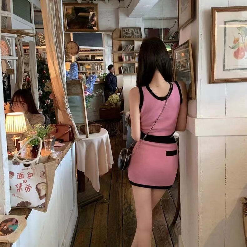 【Set】3点セット カーディガン + ベスト + スカート W13233