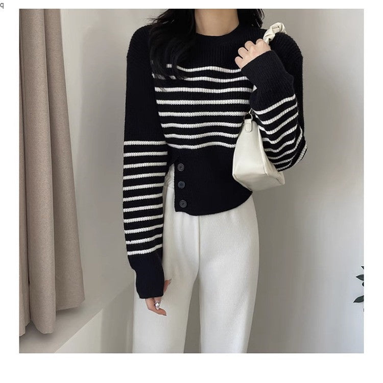 【Tops】配色セーター W13485