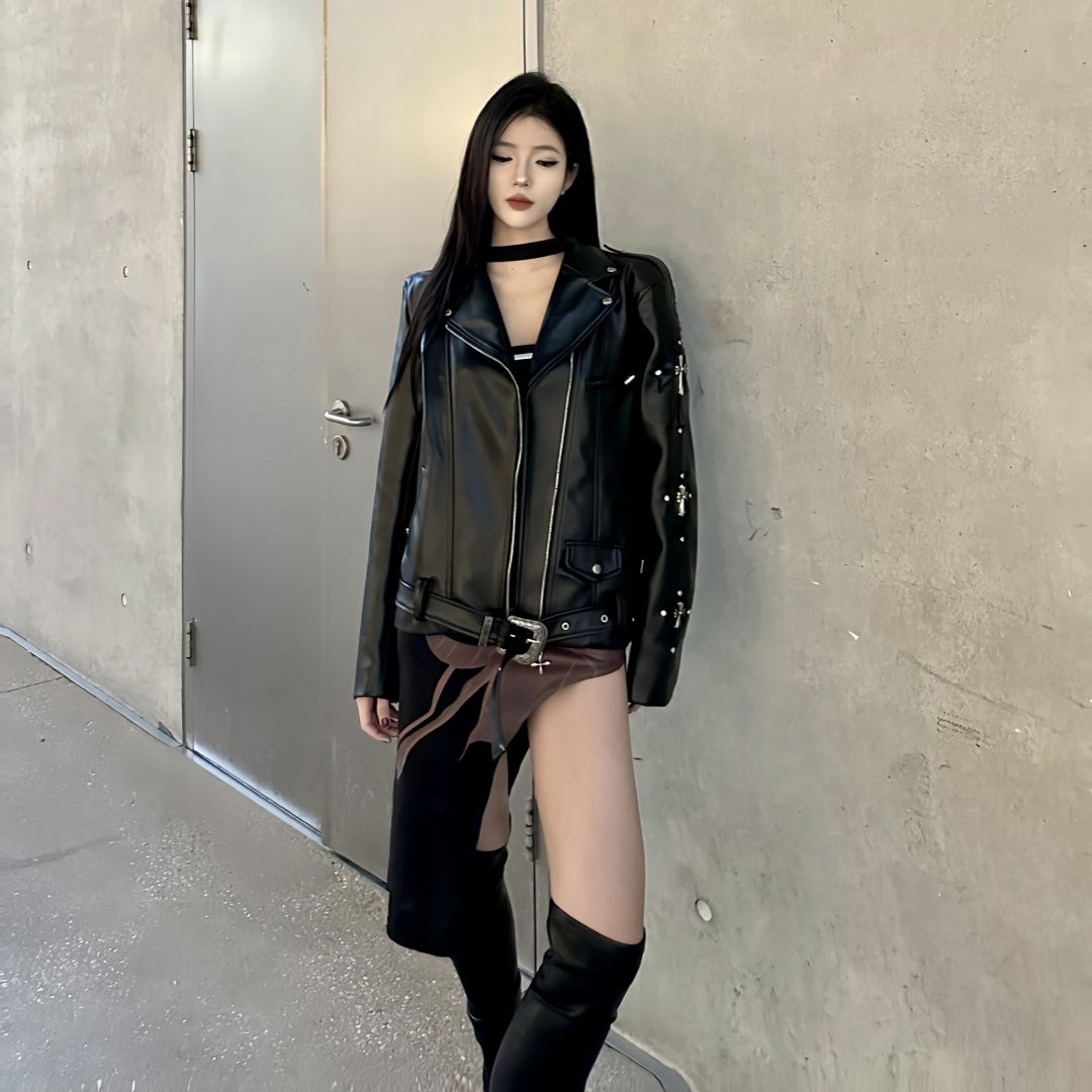 【Outer】ロックPUジャケット W14703