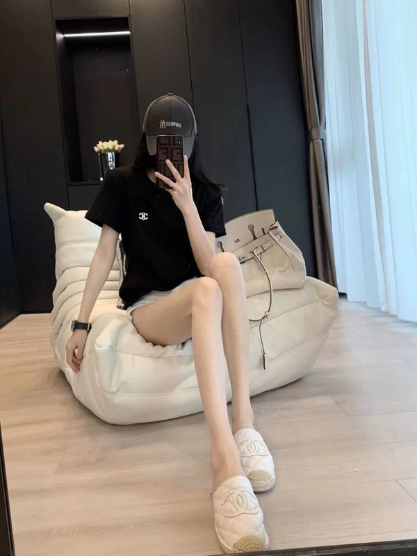 【Tops】2色ラウンドネックTシャツ W12752