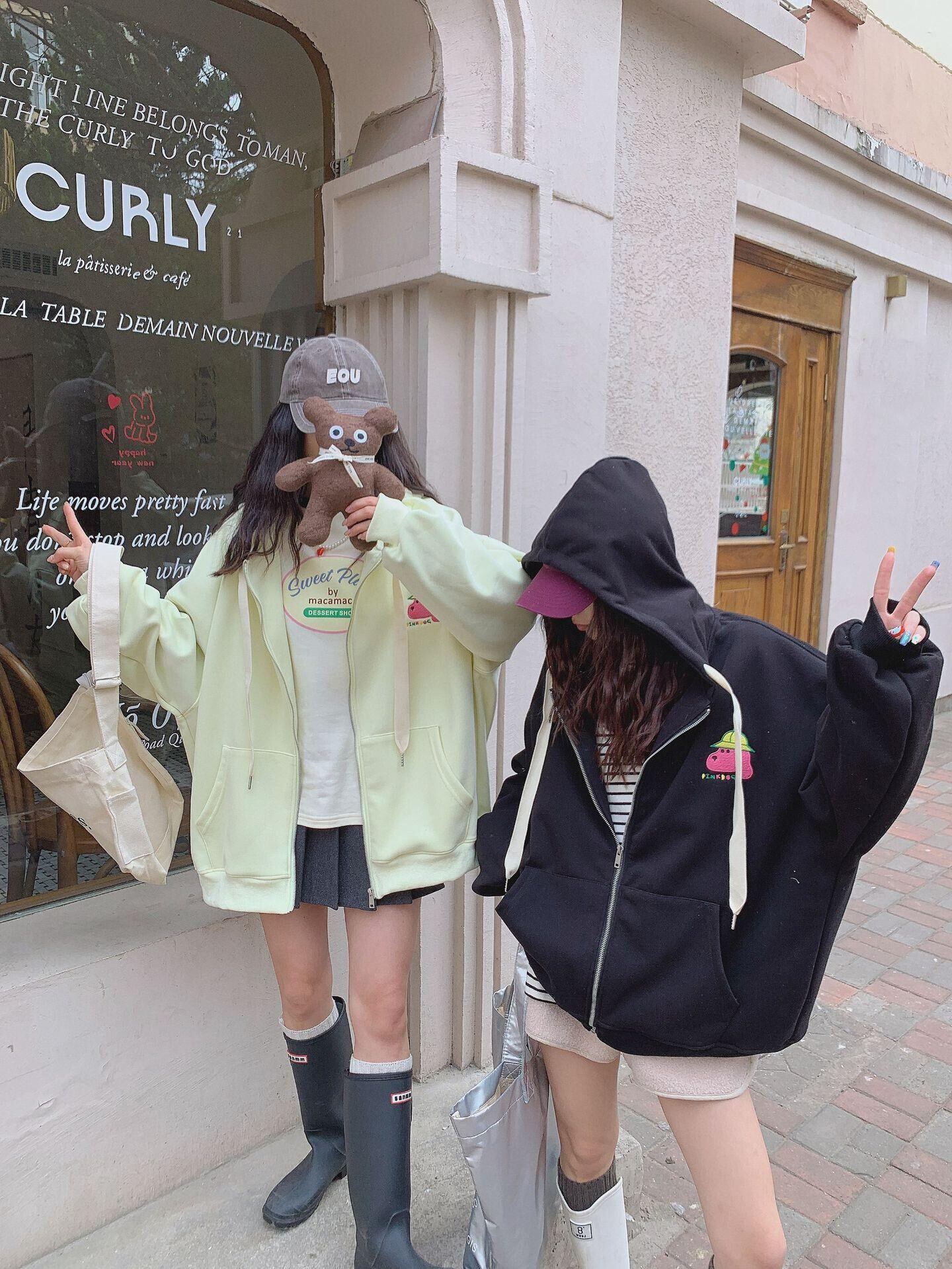 【outer】可愛いジップパーカー W10516