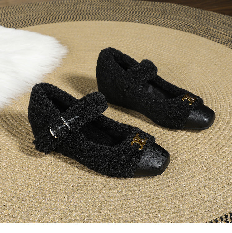 【Shoes】ラムウールフラットシューズ W14717