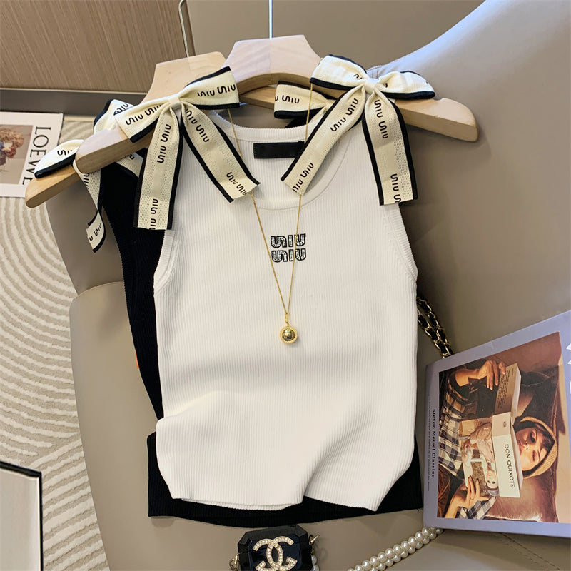 【Tops】リボンデザインタンクトップ W11972