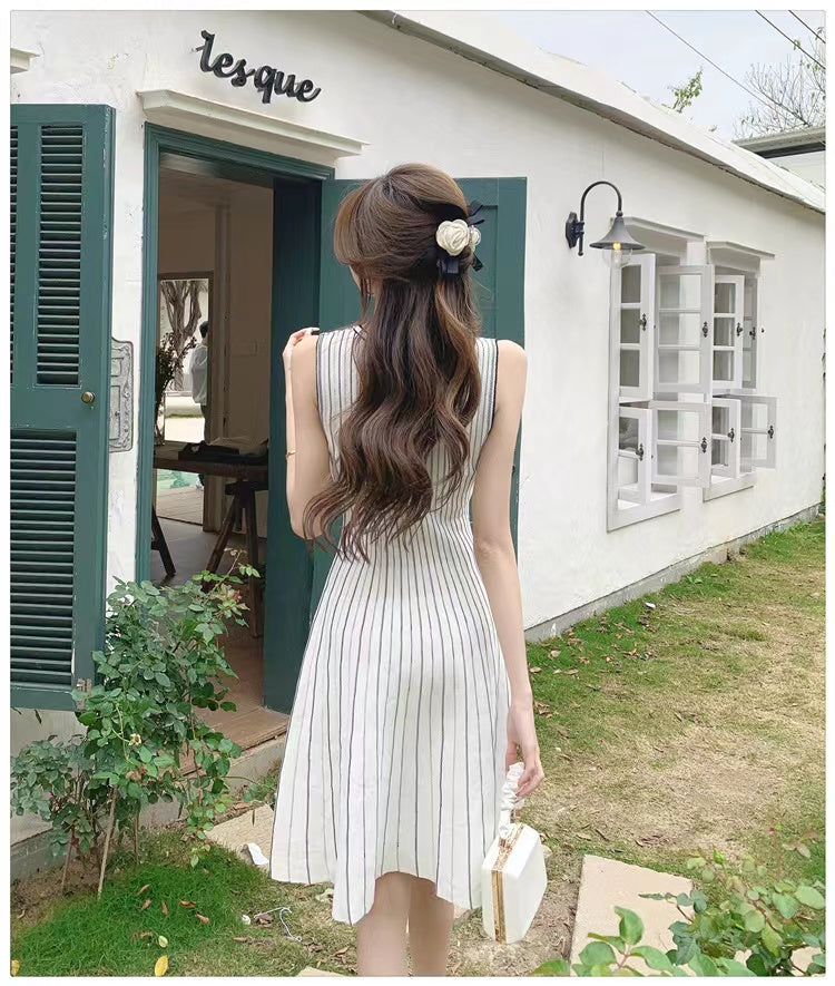 【Dress】ストラップ柄ワンピース W12177
