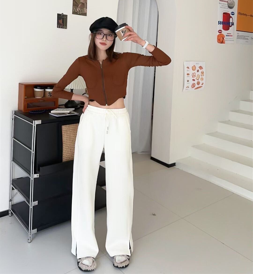 【bottoms】4色選択可カジュアルパンツ W10504