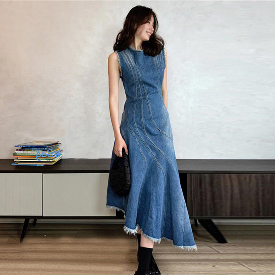 【Dress】イレギュラーデニムワンピース W13095