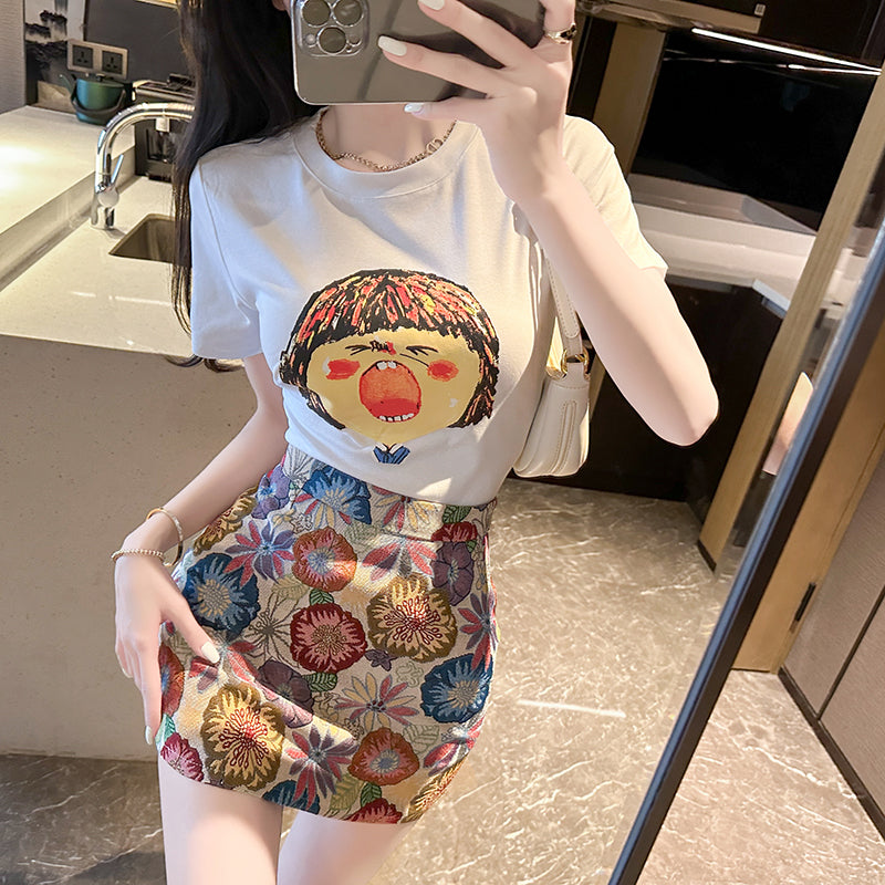 【Set】Tシャツ+スカート夏セット W11823