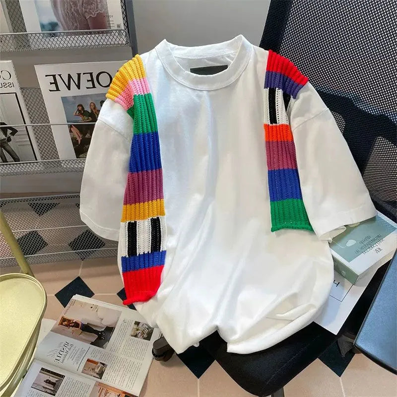 【Tops】切り替えデザインTシャツ W12714