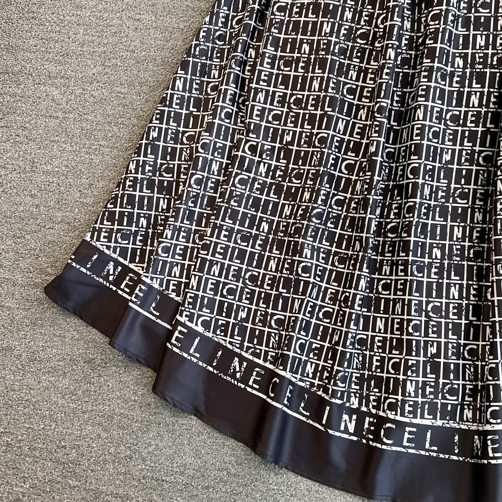 【Dress】長袖英文字シャツワンピース W14104