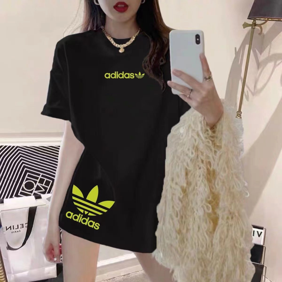【Tops】4色選択可プリントTシャツ W12281