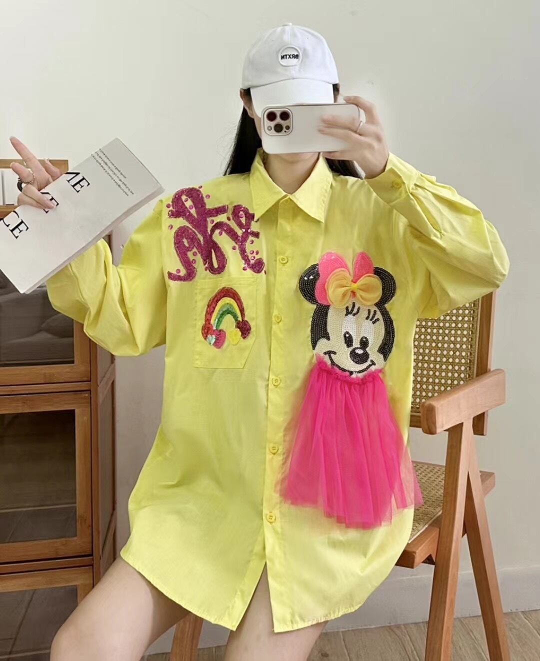 【tops】カートゥーンシャツトップス M21386