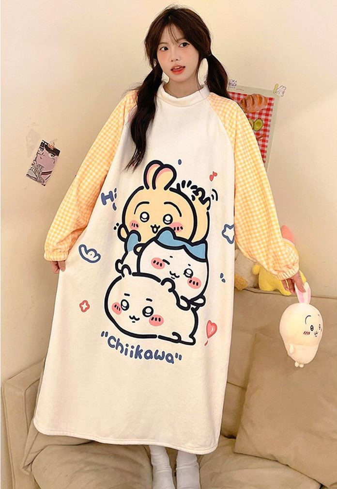 【Roomwear】もこもこルームワンピース Z7640