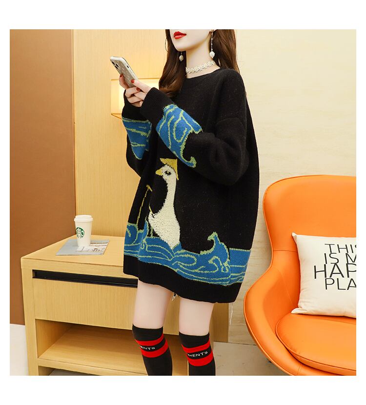 【tops】今季マストバイカートゥーンニットセーター韓国系2色