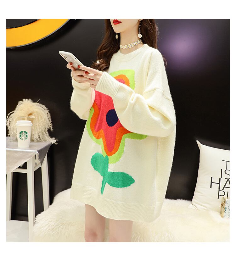 【tops】絶対欲しいスウィートニットセーターゆったり2色