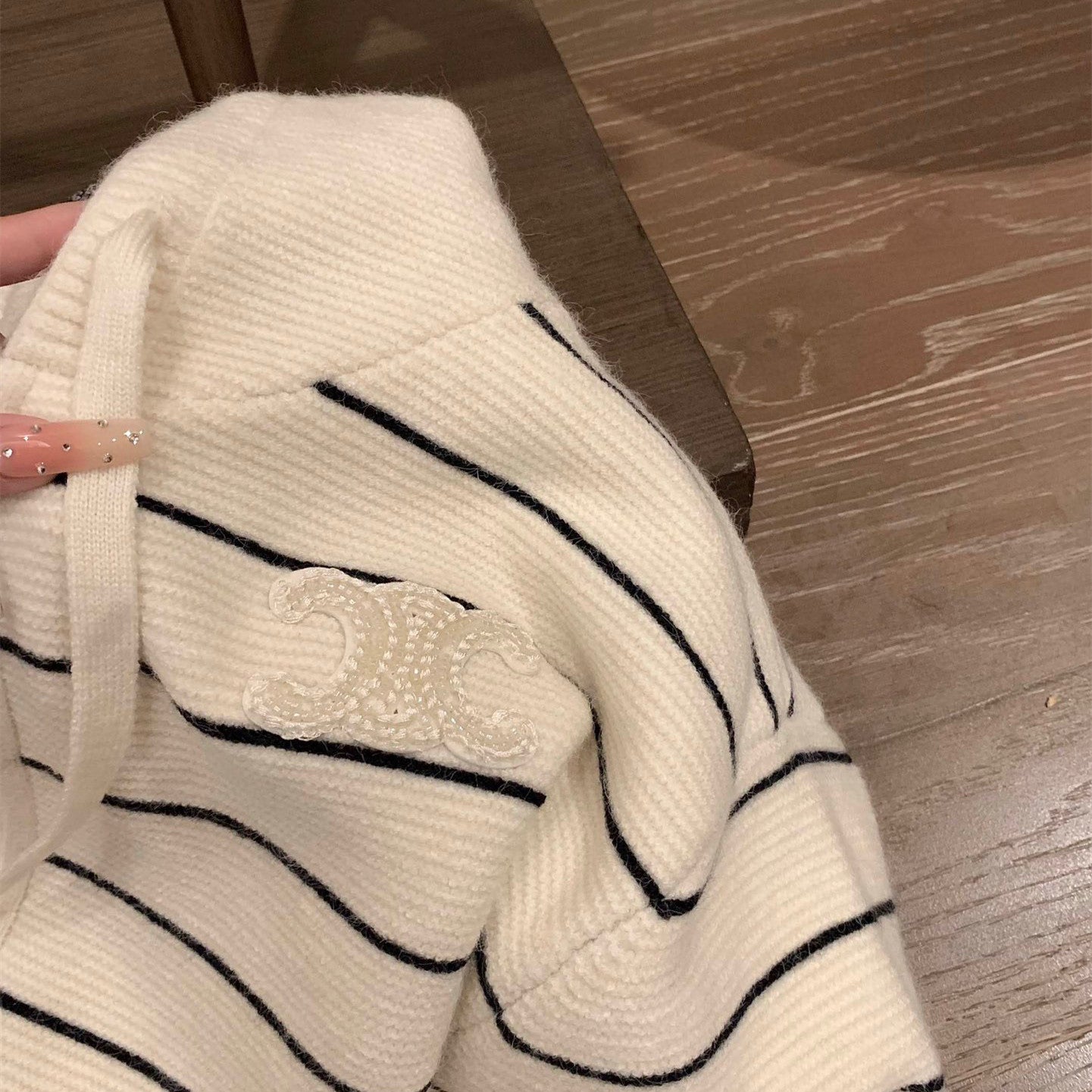 【Outer】ボーダー柄カーディガン W14480