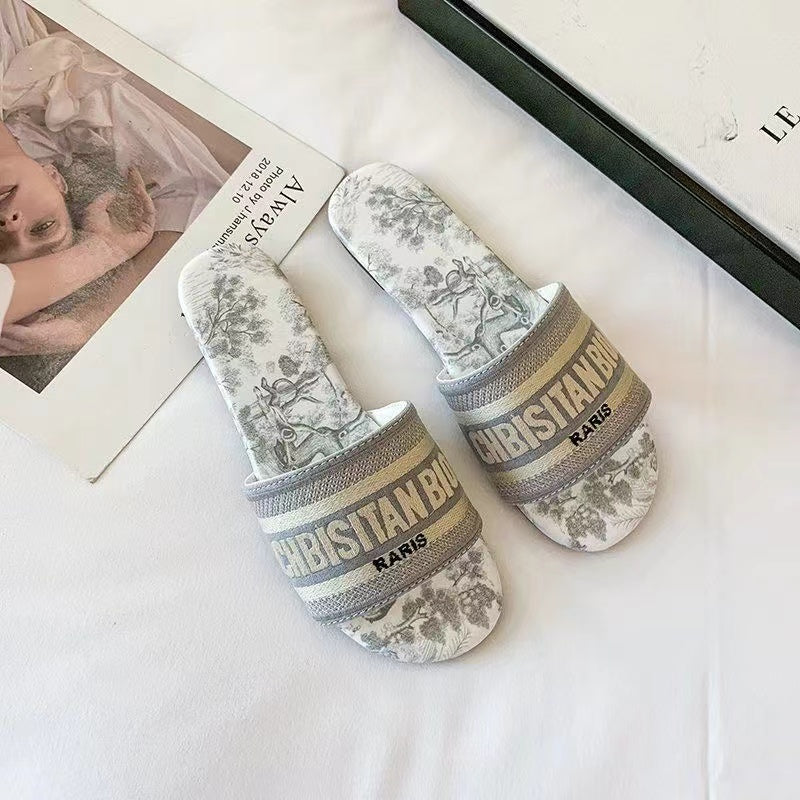 【Shoes】プリントサンダルスリッパ W12097