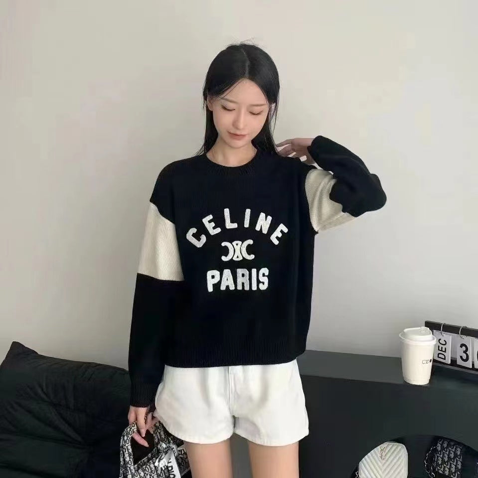 【Tops】新入荷~配色ニット W11226