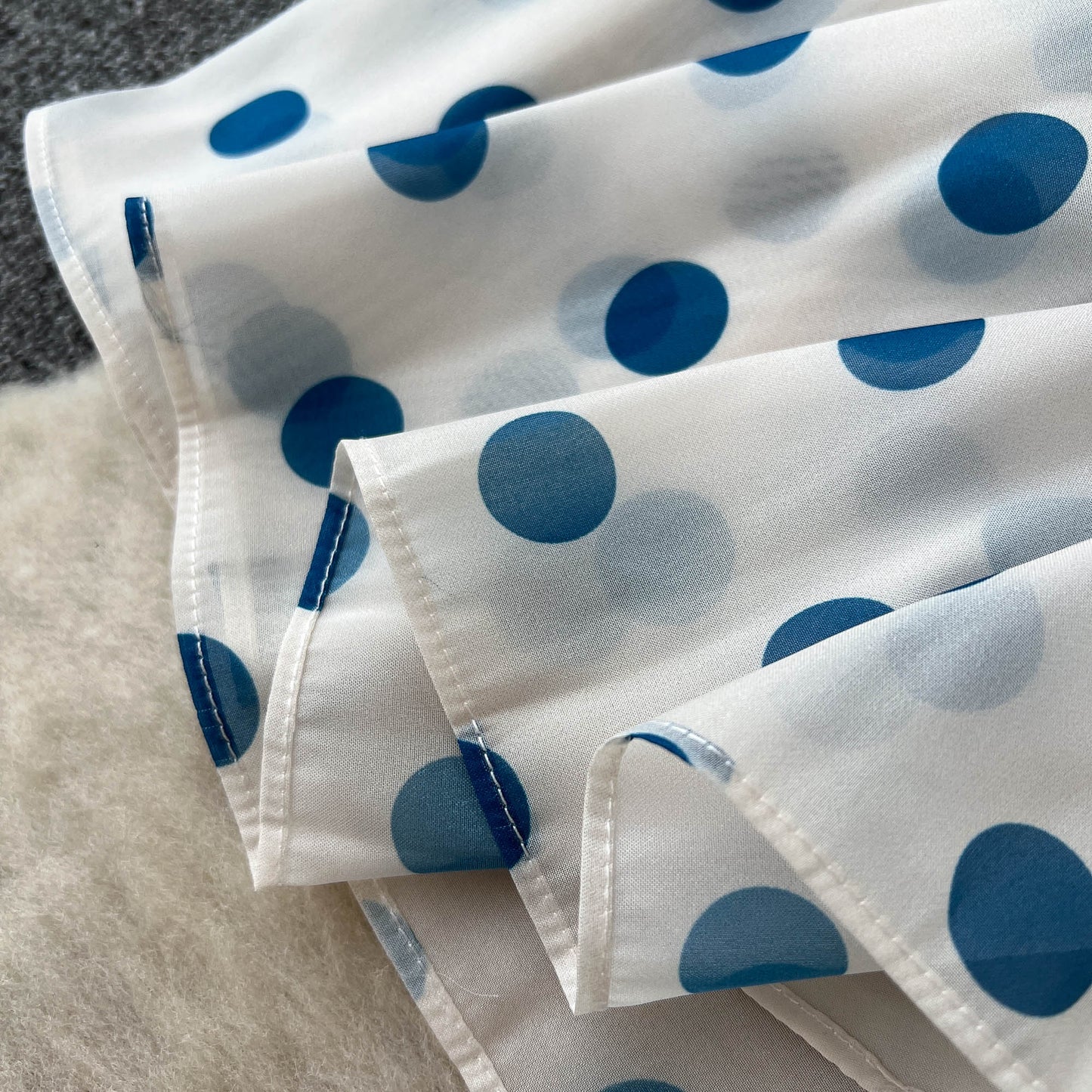 【Dress】ドット柄シャツワンピース W11503