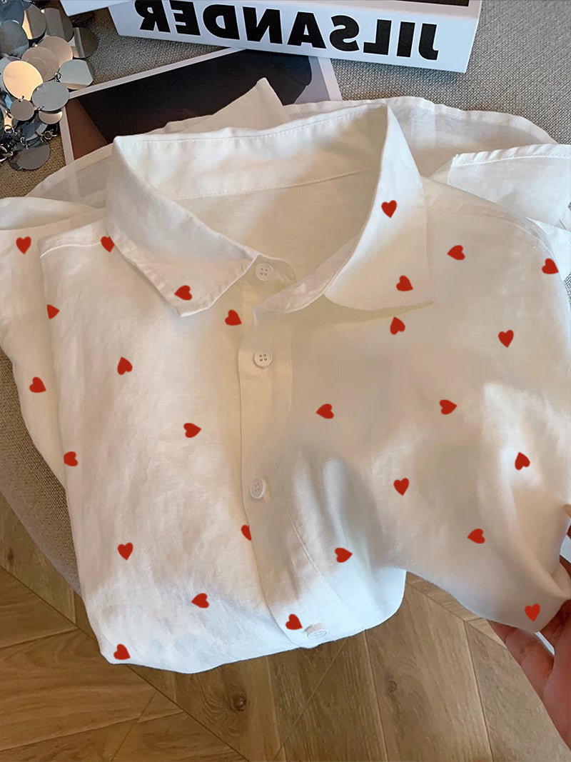 【Tops】ハート♡シャツ W13105