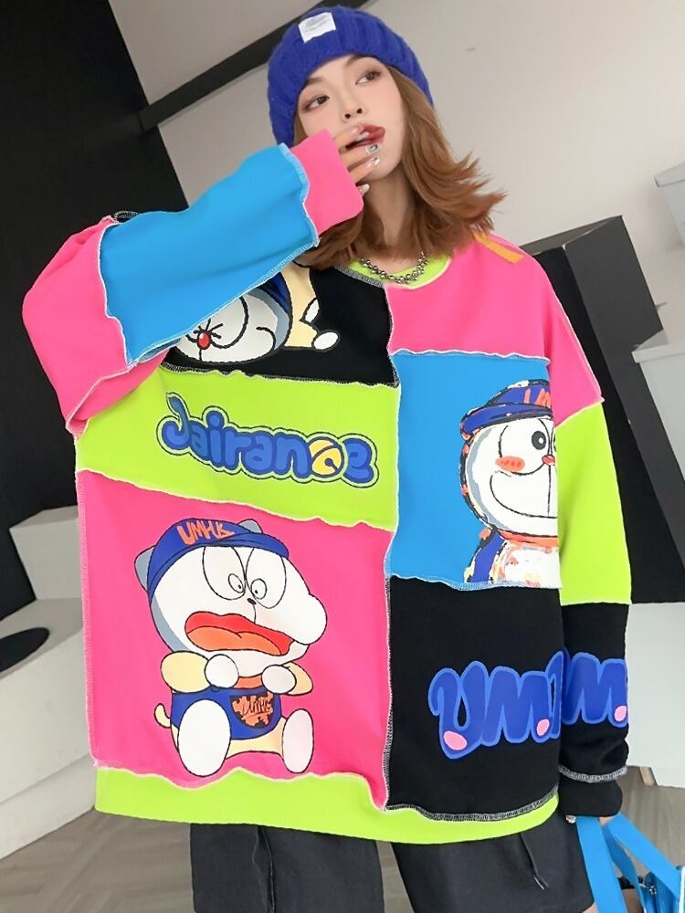 【tops】切り替えプリントプルオーバー T0151