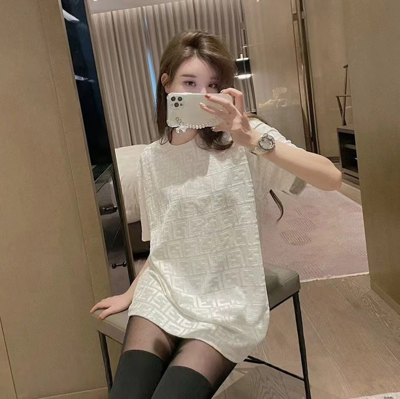 【Tops】3DエンボスTシャツ W12089