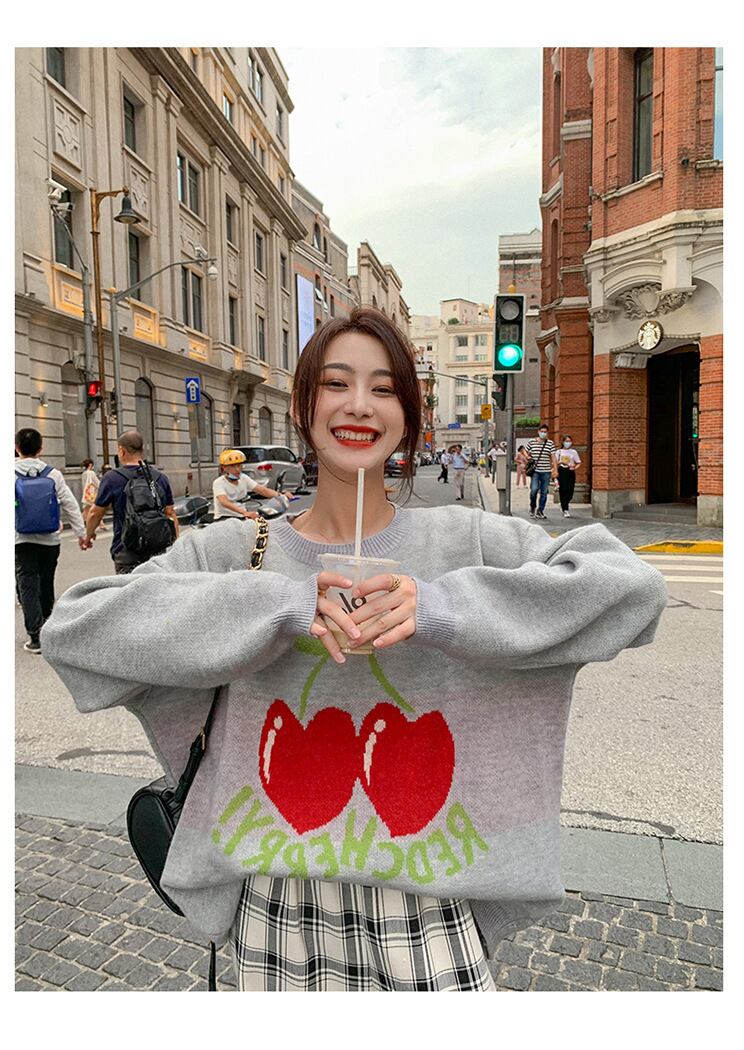 【tops】ファッションend清新!カートゥーンニットセーター付き3色