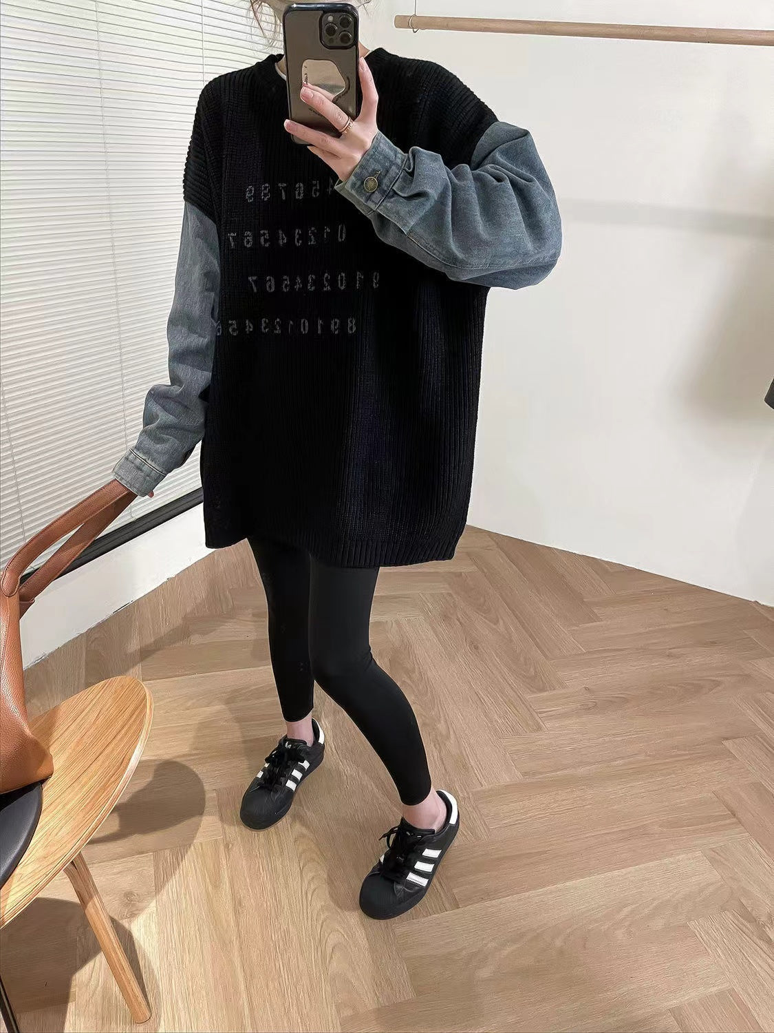 【Tops】切り替えデザインセーター W13981