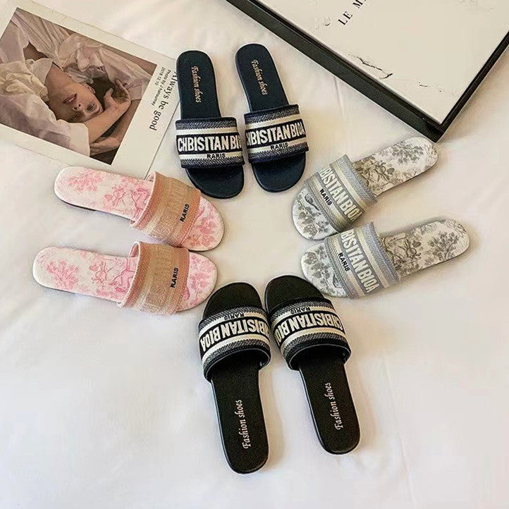 【Shoes】プリントサンダルスリッパ W12097