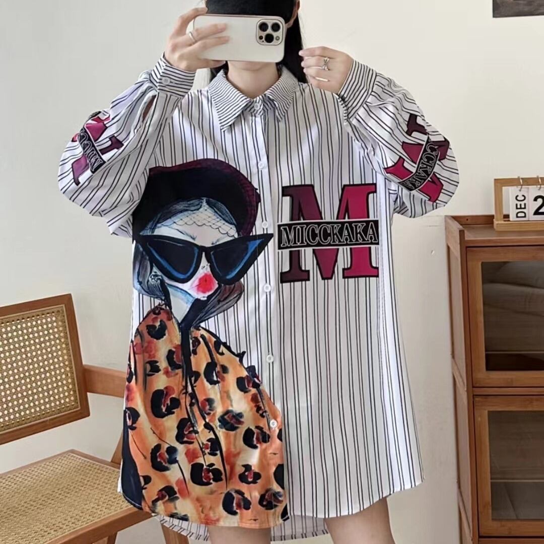 【tops】カートゥーンシャツトップス M21372