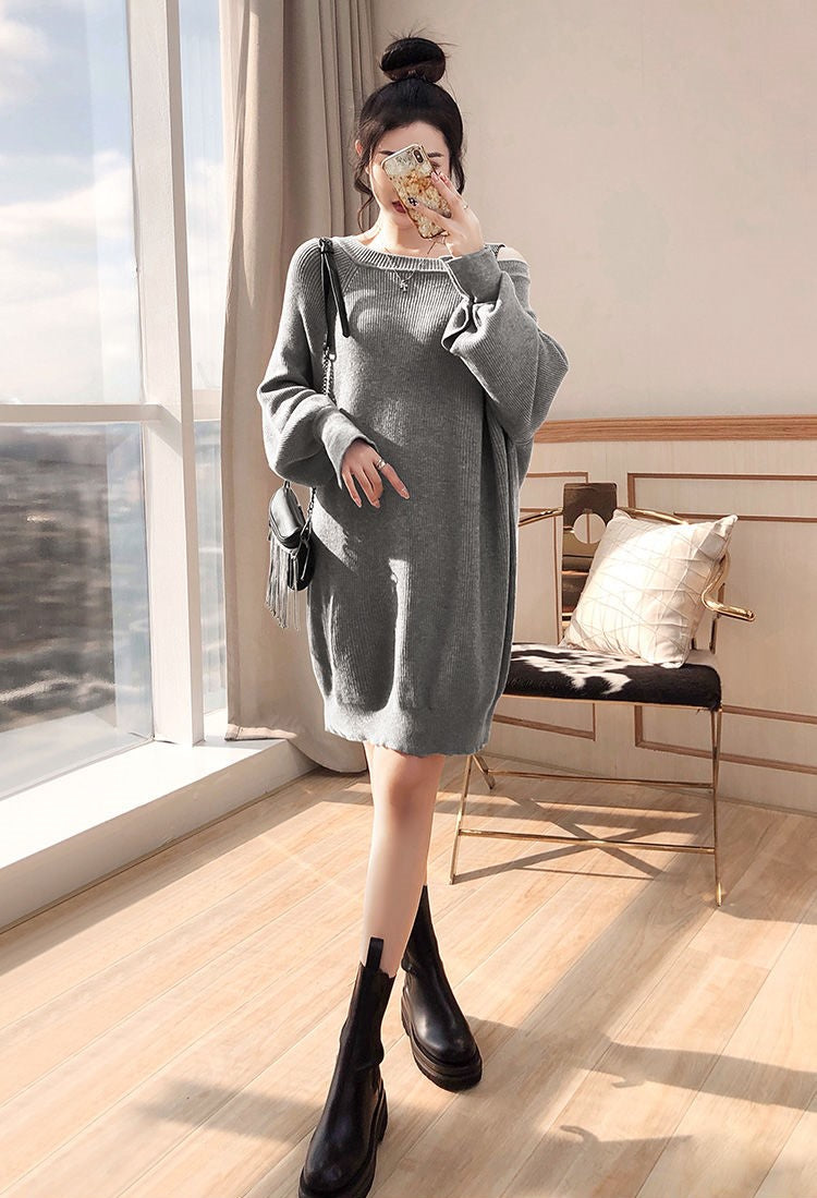 【Dress】肩見せニットワンピース Z7018
