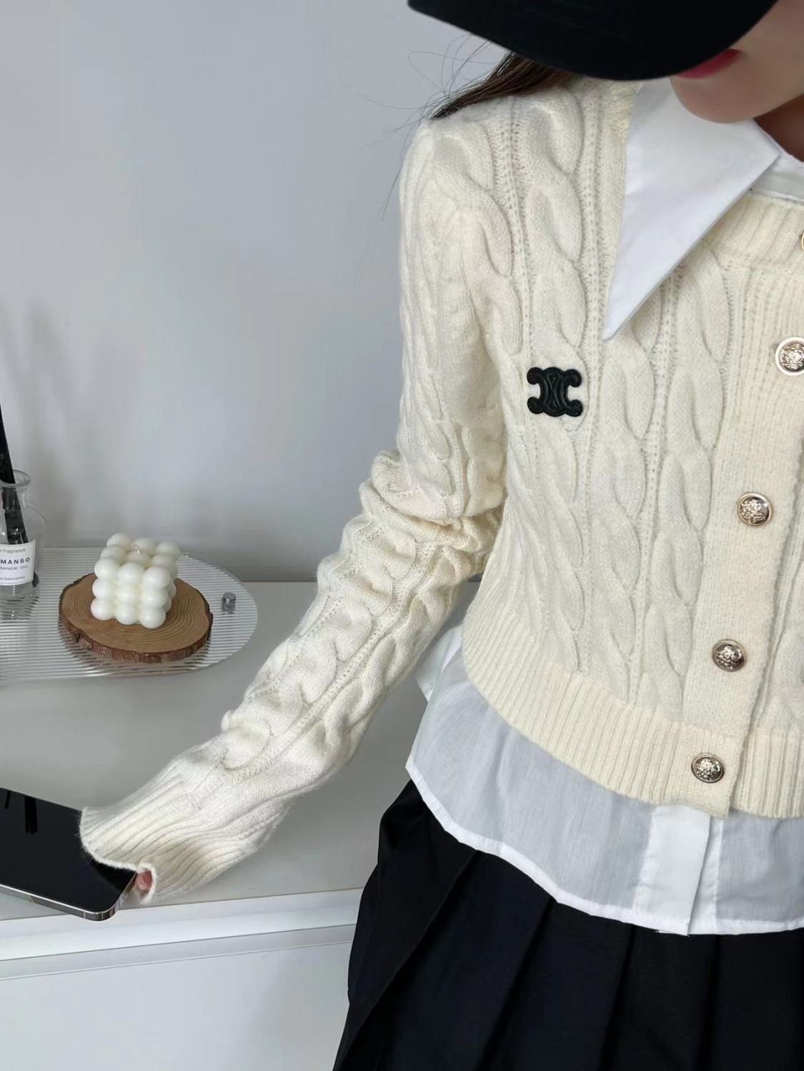 【Outer】フェイクレイヤードカーディガン Z7551