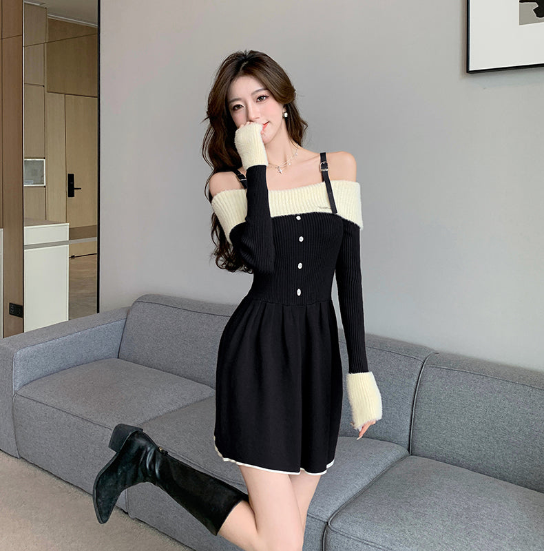 【Dress】オフショルダーワンピース W14746