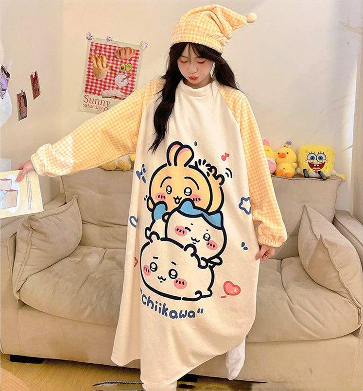 【Roomwear】もこもこルームワンピース Z7640