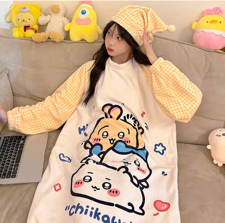 【Roomwear】もこもこルームワンピース Z7640