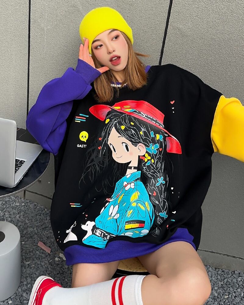 【tops】配色スウェット T0120