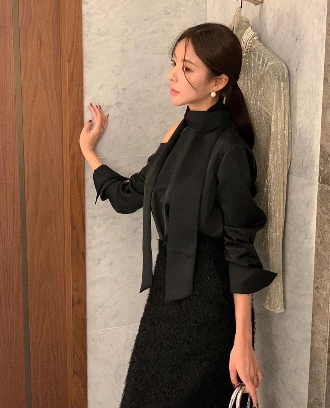 【Tops】ワンショルダーシャツ W13413