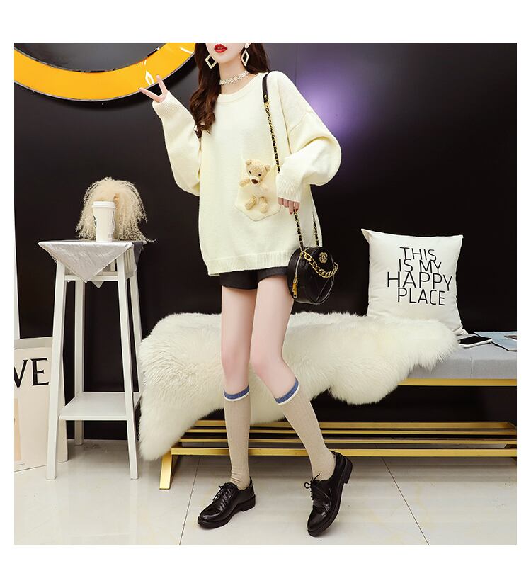 【tops】大人可愛い ! スウィー小熊玩偶ニットセーター3色