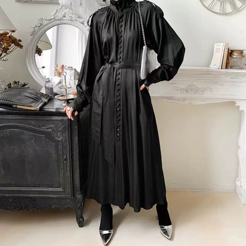 【Dress】ロング丈シルクワンピース W13211