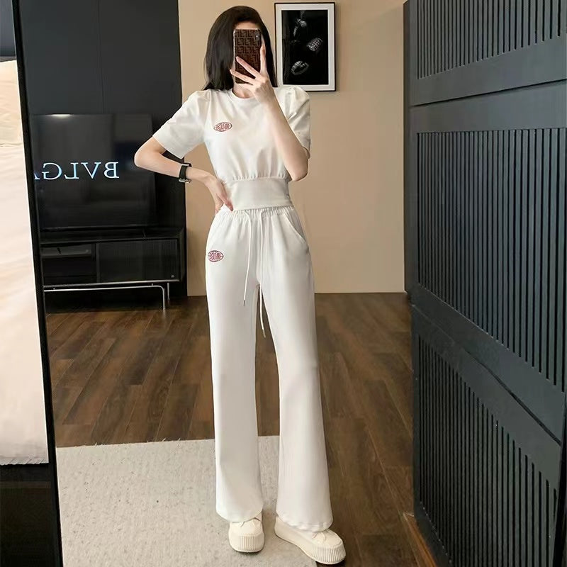 【Set】半袖Tシャツ+ パンツシンプルセット   W11134