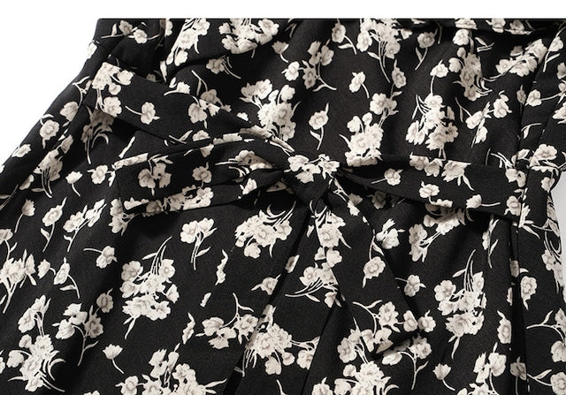 【Dress】フリル花柄ロングワンピース W11808