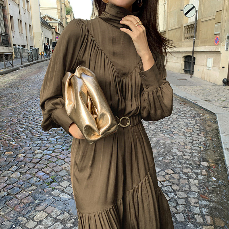 【Dress】ロング丈プリーツワンピース W13209