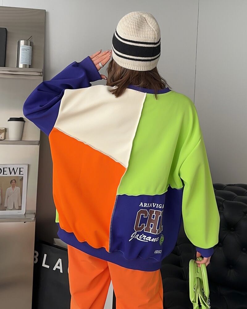 【tops】配色スウェット W10505